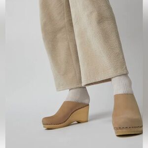 No 6 Suede Wedge Clog in Dark Brown